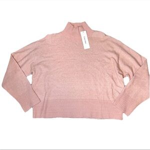 Calvin Klein Pink High Neck Sweater Pullover Pale Mauve NWT Women’s Large